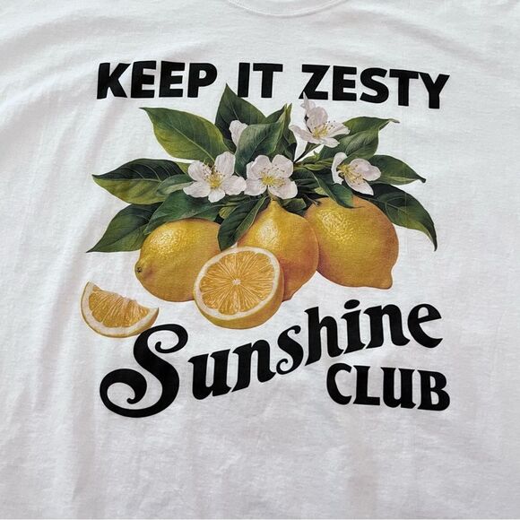 Vintage Keep it Zesty Sunshine Club Graphic Print T-Shirt - Picture 3 of 4